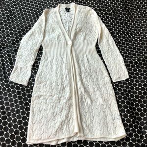 Calvin Klein Jeans Beige Long Knit Cardigan